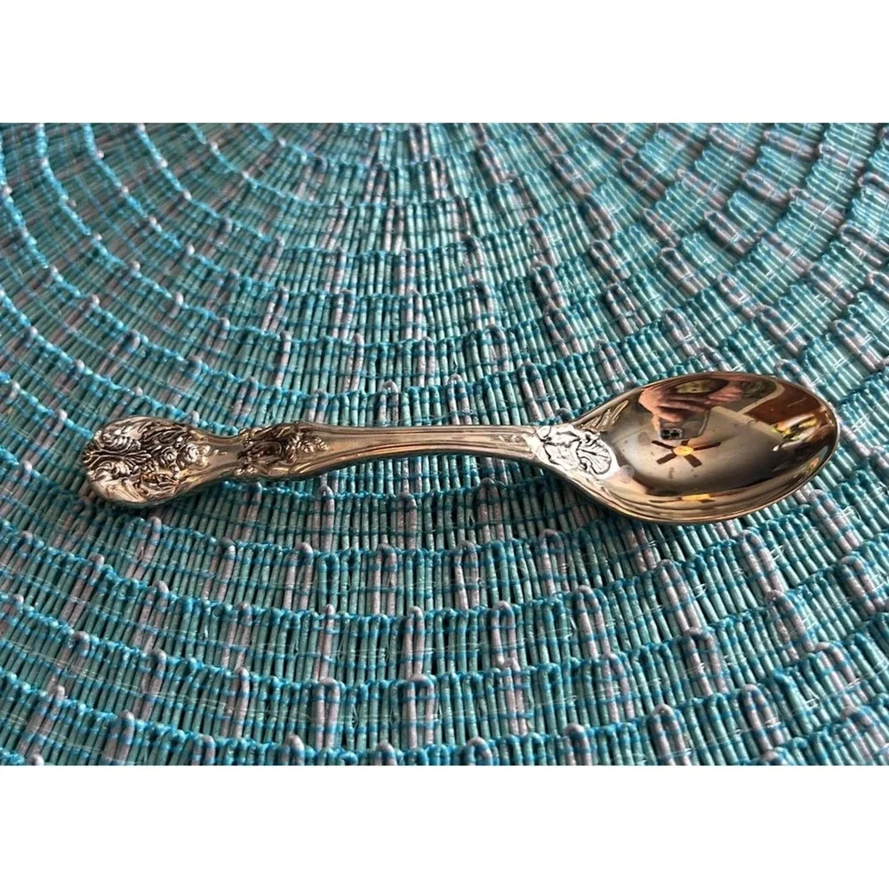 Vintage 1990s F.B.‎ Rogers 'French Rose' Silverplate Cottagecore Spoon 4in